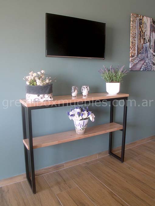 Mesa arrime hierro y madera